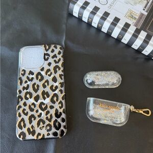 Kate Spade Leopard and Gold 14 Pro Max Phone Case & iPod Pro case